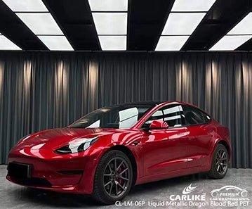 CARLIKE CL-LM-06P liquid metallic dragon blood red vinyl (pet air release paper) for tesla - CARLIKE WRAP