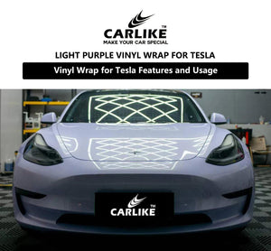 CARLIKE CL-LM-11 liquid metallic light purple vinyl wrap for tesla