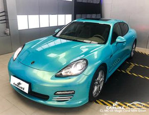 CARLIKE CL-MC-03 ENVOLTURA DE VINILO VERDE MENTA CORAL MÁGICO BRILLANTE PORSCHE 