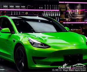 CARLIKE CL-MC-11 gloss magic coral apple green vinyl for tesla