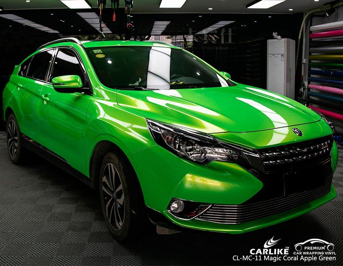 CARLIKE CL-MC-11 GLOSS MAGIC CORAL APPLE GREEN VINYL WRAP FILM