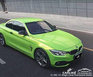 CARLIKE CL-MC-12 gloss magic coral fluorescent green vinyl for bmw