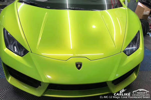 CARLIKE CL-MC-12 VINILO VERDE FLUORESCENTE CORAL MÁGICO BRILLANTE para envoltura de automóvil