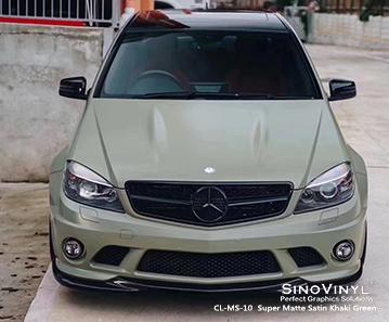 CARLIKE CL-MS-10 super matte satin khaki green Super Stretchable vinyl Switzerland - CARLIKE WRAP