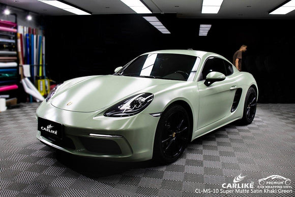 CARLIKE CL-MS-10 SUPER MATTE SATIN KHAKI GREEN VINYL For Car Wrap - CARLIKE WRAP