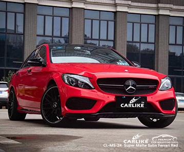 CARLIKE CL-MS-24 super matte satin ferrari red vinyl initial low viscosity glue car wraps Australia - CARLIKE WRAP