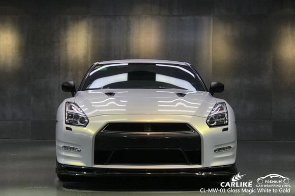 CARLIKE CL-MW-01 MAGIC CHAMELEON GLOSS WHITE TO GOLD VINYL For Car Wrap - CARLIKE WRAP