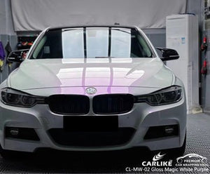 CARLIKE CL-MW-02 magic chameleon gloss white to purple vinyl for bmw