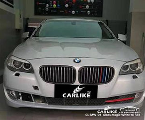 CARLIKE CL-MW-04 Vinilo mágico camaleón blanco brillo a rojo vehículo que cambia de color Kentucky Estados Unidos