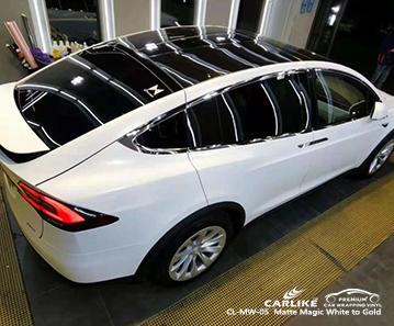 CARLIKE CL-MW-05 magic chameleon matte white to gold vinyl incredible restorable auto stickers Rotterdam Poland - CARLIKE WRAP