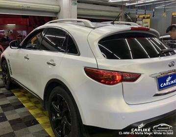 CARLIKE CL-MW-05 MAGIC CHAMELEON MATTE WHITE TO GOLD VINYL WRAP Infiniti - CARLIKE WRAP