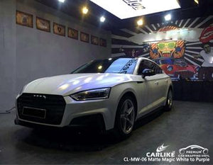 CARLIKE CL-MW-07 MAGIC CHAMELEON ENVOLTURA DE VINILO BLANCO MATE A AZUL AUDI 