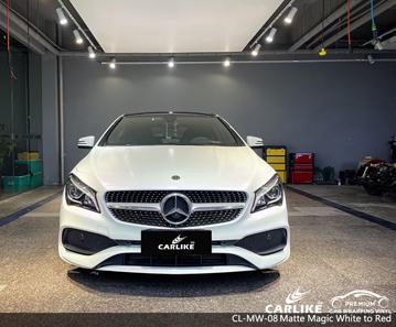 CARLIKE CL-MW-08 magic chameleon matte white to red vinyl for Mercedes-Benz - CARLIKE WRAP
