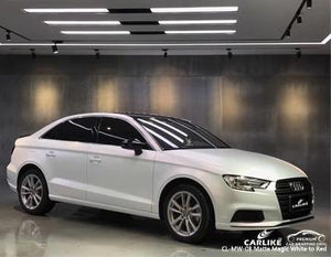 CARLIKE CL-MW-08 MAGIC CHAMELEON ENVOLTURA DE VINILO BLANCO MATE A ROJO AUDI 