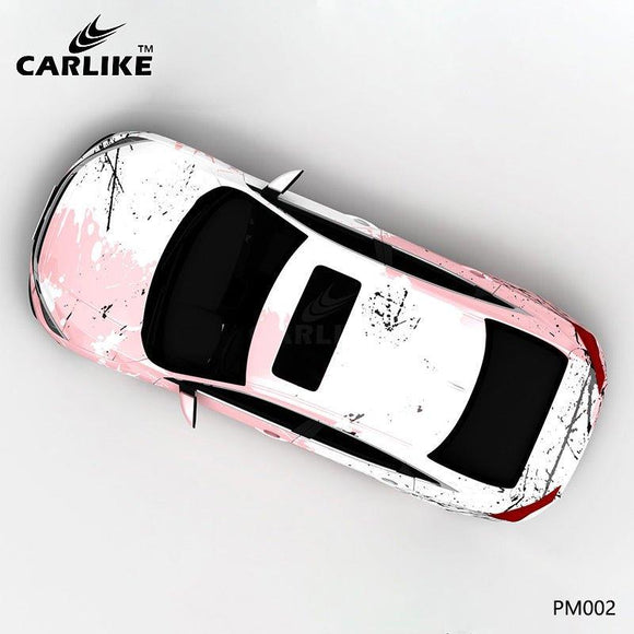 CARLIKE CL-PM002 white and pink splash-ink high-precision printing customized car vinyl wrap for honda - CARLIKE WRAP