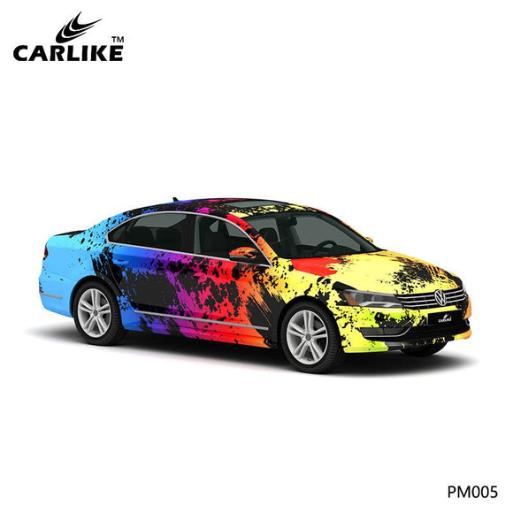 CARLIKE CL-PM005 colorful splash-ink high-precision printing customized car vinyl wrap for volkswagen - CARLIKE WRAP