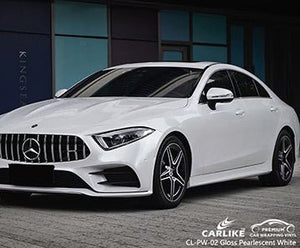 CARLIKE CL-PW-02 gloss pearlescent white vinyl for benz