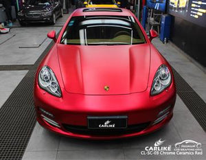 CARLIKE CL-SC-03 CERÁMICA CROMADA ENVOLTURA DE VINILO ROJO PORSCHE 