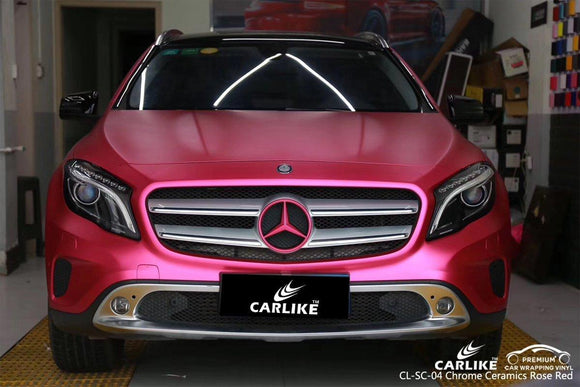 CARLIKE CL-SC-04 CHROME CERAMICS ROSE RED VINYL FOR MERCEDES - CARLIKE WRAP