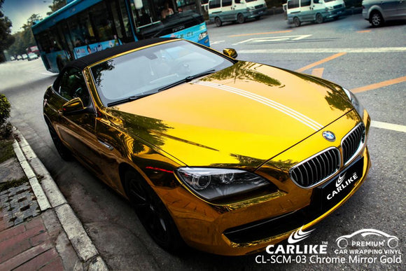 CARLIKE CL-SCM-03 CHROME MIRROR GOLD VINYL BMW WRAP - CARLIKE WRAP