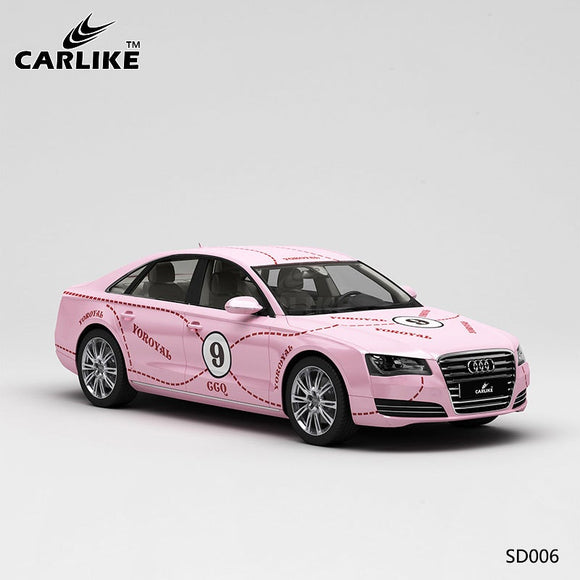 CARLIKE CL-SD006 pattern pink pig painting high-precision printing customized car vinyl wrap for audi - CARLIKE WRAP