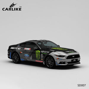 CARLIKE CL-SD007 patrón fantasma garra pista pintura impresión de alta precisión envoltura de vinilo de coche personalizado para mustang