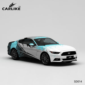 CARLIKE CL-SD014 pattern lightning crack high-precision printing customized car vinyl wrap for mustang