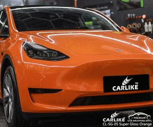 CARLIKE CL-SG-05 super gloss orange vinyl for tesla