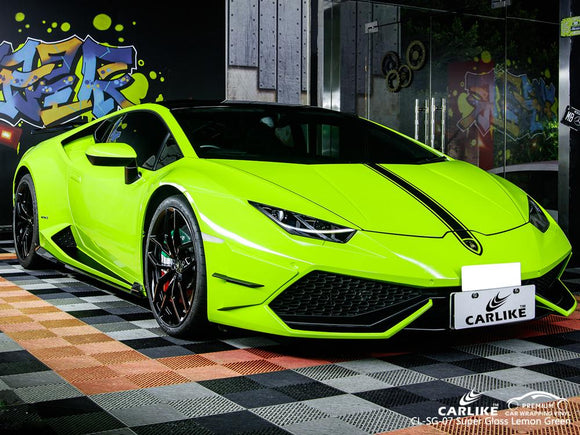 CARLIKE CL-SG-07 SUPER GLOSS LEMON GREEN VINYL WRAPPING FILM - CARLIKE WRAP