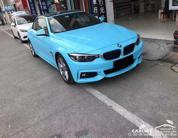 CARLIKE CL-SG-09 SUPER GLOSS LIGHT BLUE VINYL WRAPPING BMW - CARLIKE WRAP