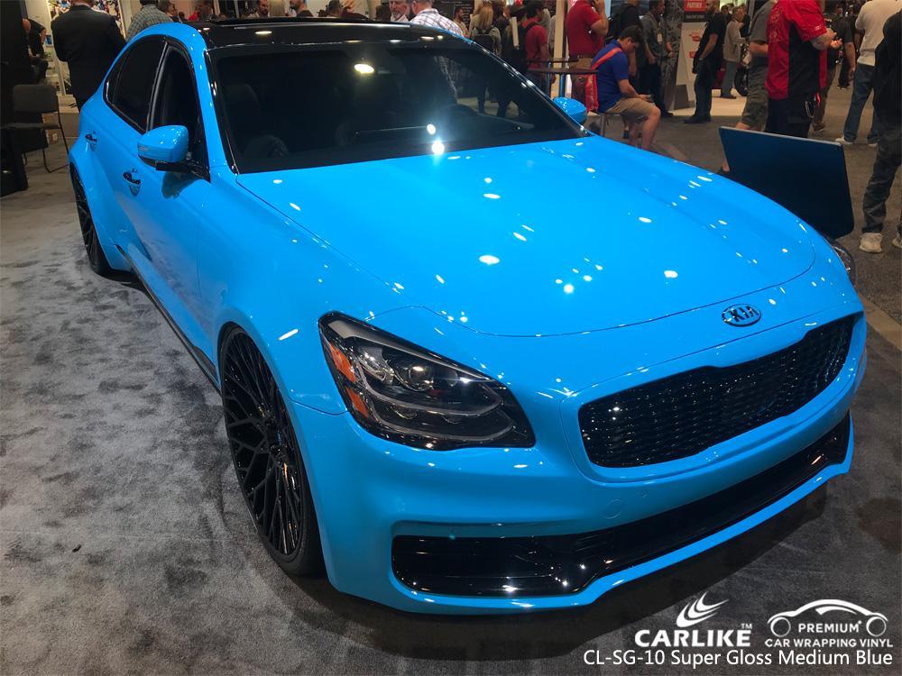 CARLIKE CL-SG-10 SUPER GLOSS MEDIUM BLUE VINYL FILM FOR VEHICLE - CARLIKE WRAP
