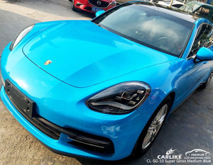 CARLIKE CL-SG-10 PORSCHE ENVOLVIDO EN VINILO AZUL MEDIO SUPER BRILLANTE 