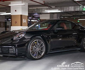 CARLIKE CL-SV-01 super gloss crystal black vinyl for porsche