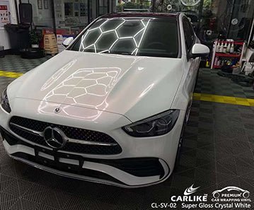 carlike cl-sv-02 super gloss crystal white vinyl for mercedes-benz - CARLIKE WRAP