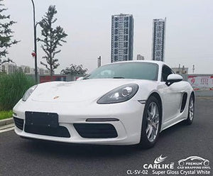 CARLIKE CL-SV-02 super gloss crystal white vinyl for porsche