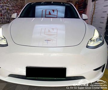 CARLIKE CL-SV-02 super gloss crystal white vinyl for tesla - CARLIKE WRAP