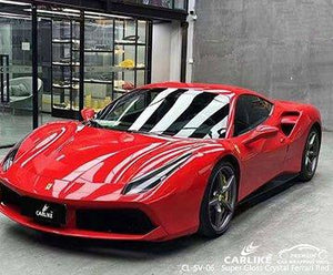 CARLIKE CL-SV-06 super gloss crystal ferrari red vinyl for ferrari