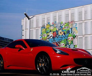 CARLIKE CL-SV-06 super gloss crystal ferrari red vinyl for ferrari