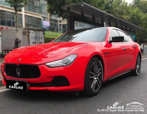 CARLIKE CL-SV-07 SUPER GLOSS CRYSTAL HOT RED VINYL WRAP MASERATI