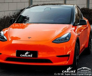 CARLIKE CL-SV-09 vinilo naranja cristal super brillo para tesla