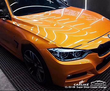 CARLIKE CL-SV-08 super gloss crystal orange vinyl stretchable wraps Porvoo Finland - CARLIKE WRAP