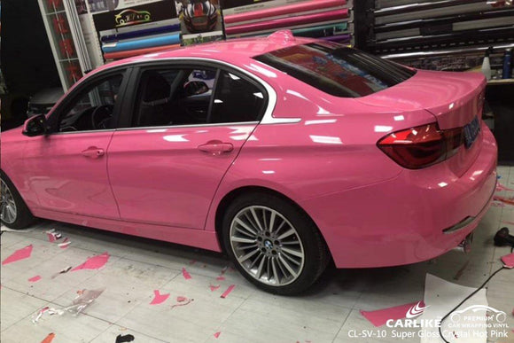 CARLIKE CL-SV-10 super gloss crystal hot pink vinyl supply Scotland United Kingdom - CARLIKE WRAP