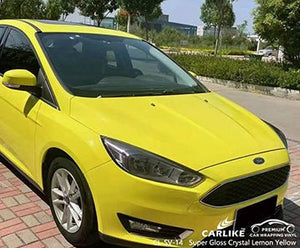 CARLIKE CL-SV-14 super gloss crystal lemon yellow vinyl for ford