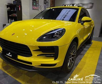 CARLIKE CL-SV-15 super gloss crystal bright yellow vinyl for porsche macan s - CARLIKE WRAP