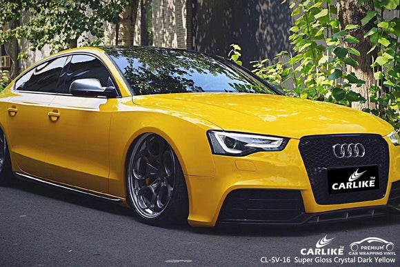 CARLIKE CL-SV-16 super gloss crystal dark yellow vinyl color changing car film Perm Krai Russia - CARLIKE WRAP