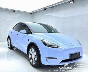 CARLIKE CL-SV-19 vinilo super brillo crystal mist blue para tesla