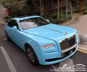 CARLIKE CL-SV-20 super gloss crystal ice blue vinyl for rolls-royce