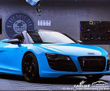 CARLIKE CL-SV-21 super gloss crystal sky blue vinyl for audi - CARLIKE WRAP