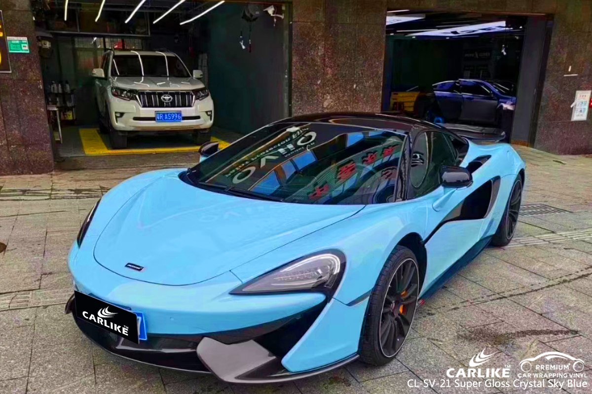 CARLIKE CL-SV-21 SUPER GLOSS CRYSTAL SKY BLUE VINYL For CAR WRAP