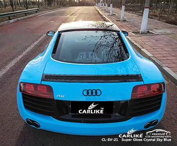 CARLIKE CL-SV-21 super gloss crystal sky blue vinyl super air release wrapping sticker Spain - CARLIKE WRAP
